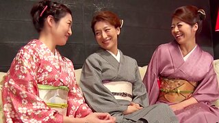 Japanese traditional house-dress orgy with Maki Hojo and friends