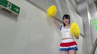 AJapanese cheerleader strips all over and sucks a delicious cock