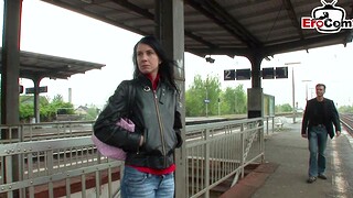 Skinny german slut persevere in elbow railway station and fucked